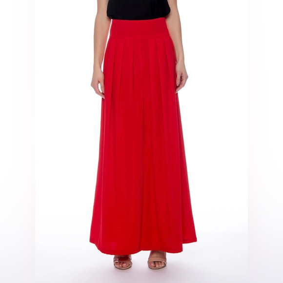Red Wide-Leg Pants - Picture 4 of 6